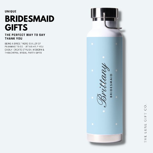 Eenvoudige blauwe poladop Bridesmaid Water Flacon Waterfles