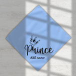 Eenvoudige blauwe printtypografie met kroon bandana<br><div class="desc">Het minimale ontwerp van deze blauwe banaan met Prins met kroontypografie is ideaal voor dierenliefhebbers. Je huisdier,  hond,  kat kan het aan een baby shower of misschien voelt je huisdier en doet je als een prins. Schrijf zijn naam op de banaan en personaliseer hem.</div>