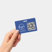 Eenvoudige Blauwe QR Code Personeels-ID Badge (Handheld)