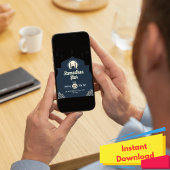 Eenvoudige Blauwe Ramadan Iftar Uitnodiging (Portr