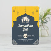 Eenvoudige Blauwe Ramadan Iftar Uitnodiging (Portr (Staand voorkant)