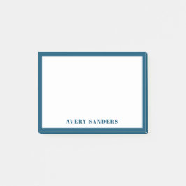 Eenvoudige blauwe rand moderne naam post-it® notes