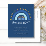 Eenvoudige Blauwe Regenboog Kaarsen Liefde & Licht Feestdagenkaart<br><div class="desc">Als u nog meer aanpassingen nodig hebt,  kunt u mij op yellowfebstudio@gmail.com vrij klikken.</div>