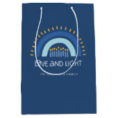 Eenvoudige Blauwe Regenboog Kaarsen Liefde & Licht Medium Cadeauzakje (Voorkant)