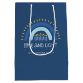 Eenvoudige Blauwe Regenboog Kaarsen Liefde & Licht Medium Cadeauzakje (Achterkant)