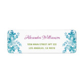 Eenvoudige  blauwe roze groen meisje met Floral Re Etiket (Voorkant)