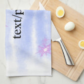 Eenvoudige blauwe roze waterverf voegt de naam van theedoek (Quarter Fold)