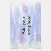 Eenvoudige blauwe roze waterverf voegt de naam van theedoek (Verticaal)