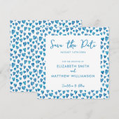 Eenvoudige blauwe Save the Date-huwelijk Date (Voorkant / Achterkant)