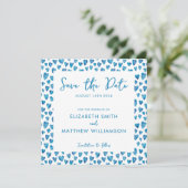 Eenvoudige blauwe Save the Date-huwelijk Date (Staand voorkant)