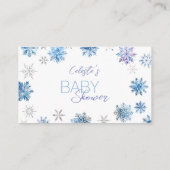 Eenvoudige Blauwe Sneeuwvlok Baby shower Display D Informatiekaartje (Achterkant)