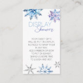 Eenvoudige Blauwe Sneeuwvlok Baby shower Display D Informatiekaartje (Voorkant)