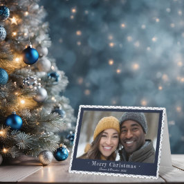 Eenvoudige Blauwe Sneeuwvlok Kerstfoto Feestdagen Kaart