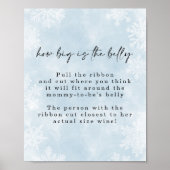 Eenvoudige blauwe sneeuwvlokken Hoe groot is Belly Poster (Voorkant)