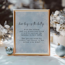 Eenvoudige blauwe sneeuwvlokken Hoe groot is Belly Poster