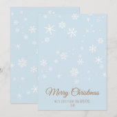 Eenvoudige blauwe sneeuwvlokken Merry Kerstry Feestdagenkaart (Voorkant / Achterkant)