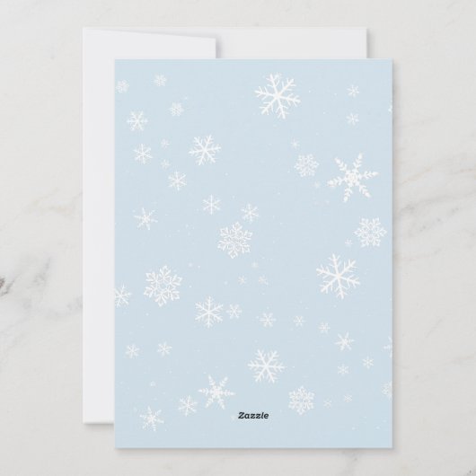 Eenvoudige blauwe sneeuwvlokken Merry Kerstry Feestdagenkaart (Achterkant)