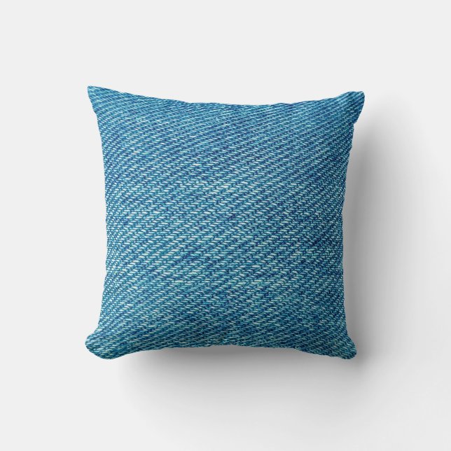 Eenvoudige Blauwe Spijkerbroek Denim Textuur | Kussen (Voorkant)