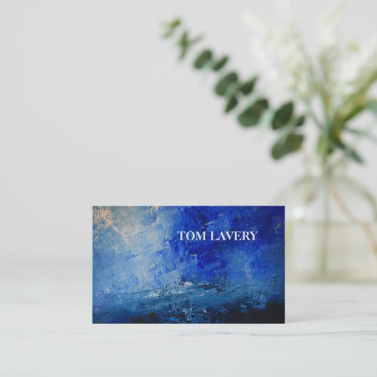 Eenvoudige, blauwe, stijlvolle zakelijke Kaart Visitekaartje (Staand voorkant)