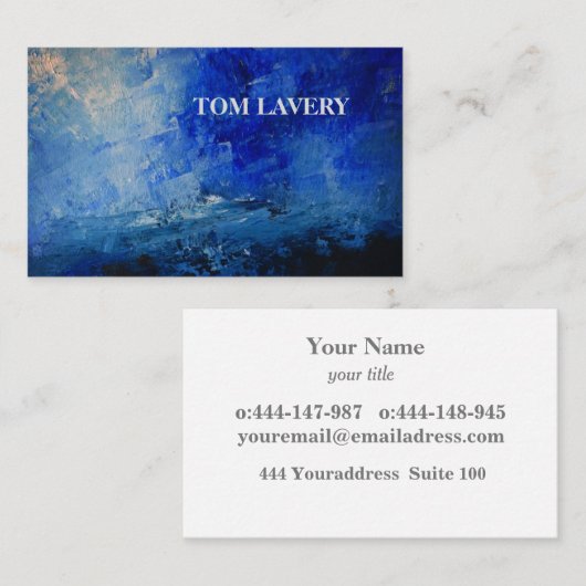 Eenvoudige, blauwe, stijlvolle zakelijke Kaart Visitekaartje (Voorkant / Achterkant)