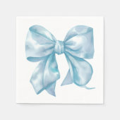 Eenvoudige Blauwe Strik Baby Shower Servet (Voorkant)