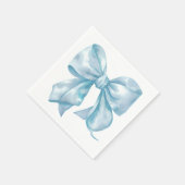 Eenvoudige Blauwe Strik Baby Shower Servet (Hoek)