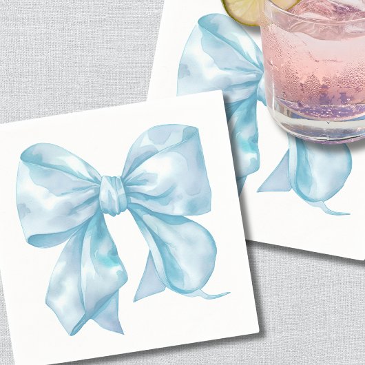 Eenvoudige Blauwe Strik Baby Shower Servet