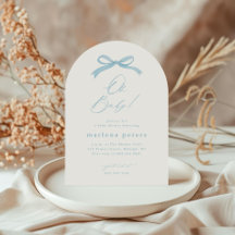 Eenvoudige Blauwe Strik Jongens Baby Shower