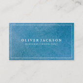 Eenvoudige blauwe textuur met White Border minimal Visitekaartje (Voorkant)