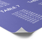 Eenvoudige Blauwe Trouwstoelindeling Poster (Hoek)