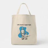 Eenvoudige Blauwe Vader Zoon Coaching Illustratie  Tote Bag (Achterkant)