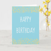 Eenvoudige Blauwe Verjaardags Groetkaart Kaart (Gele Bloem)
