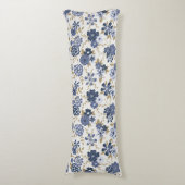 Eenvoudige blauwe vine botanische bloemen lichaamskussen (Voorkant Verticaal)