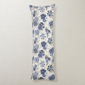 Eenvoudige blauwe vine botanische bloemen lichaamskussen (Achterkant (Verticaal))