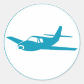 Eenvoudige blauwe vliegtuigafdichting stickers (Voorkant)