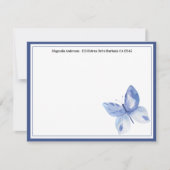 Eenvoudige blauwe vlindernaam notitiekaartje (Voorkant)