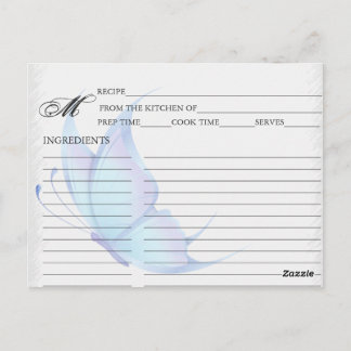 Eenvoudige blauwe vlinderreceptor briefkaart