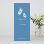 Eenvoudige Blauwe Vlinders Trouw Aankondiging (Staand voorkant)