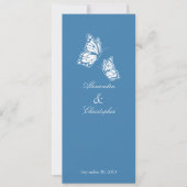 Eenvoudige Blauwe Vlinders Trouwaankondiging Kaart (Voorkant)
