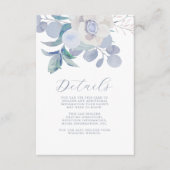 Eenvoudige Blauwe Waterverf Bloemen bruiloft gaste Informatiekaartje (Voorkant)