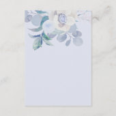 Eenvoudige Blauwe Waterverf Bloemen bruiloft gaste Informatiekaartje (Achterkant)