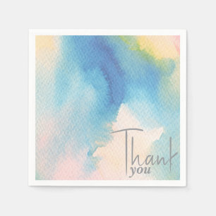 Eenvoudige Blauwe Waterverf Gradient Dank u Napkin Servet
