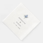 Eenvoudige blauwe Waterverf Thistle Weddenschappen Servet (Hoek)