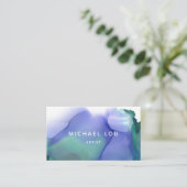 Eenvoudige blauwe Waterverf Trendy Modern Visiteka Visitekaartje (Staand voorkant)