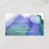 Eenvoudige blauwe Waterverf Trendy Modern Visiteka Visitekaartje (Achterkant)