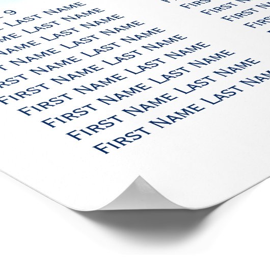 Eenvoudige blauwe Waterverf-weddenschapskaart Poster (Hoek)