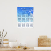 Eenvoudige blauwe Waterverf-weddenschapskaart Poster (Keuken)