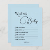 Eenvoudige blauwe wensen voor Baby shower game (Voorkant / Achterkant)