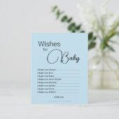 Eenvoudige blauwe wensen voor Baby shower game (Staand voorkant)
