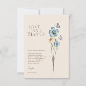 Eenvoudige Blauwe Wildflower Liefde en Bedankt bru (Voorkant)